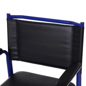 Scaun cu rotile pentru WC Re-Bloom, fier/PVC, 83x53x85 cm, vas detasabil diametru 26 cm, suport picioare rotativ 90°, 136 kg, negru/albastru - Verificat A · Re-Bloom - Img 5
