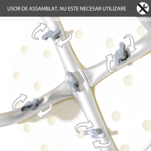 Scaun de dus reglabil, pentru varstnici/persoane cu dizabilitati, aliaj de aluminiu/plastic, alb, 32,5 x 32,5 x 35,5-54 cm, Resigilat, Grad A - Img 5