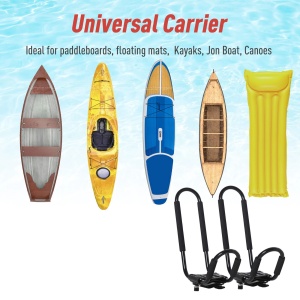 Set 2 suporturi pentru caiac/canoe cu conector universal, metal/TPR, 46x16.5x47 cm, sectiuni U 20.1cm distanta, capacitate 75kg, negru - Verificat A · Re-Bloom - Img 5