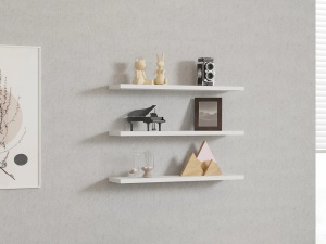 Set 3 rafturi de perete Re-Bloom, PAL melaminat, alb, 60 x 14,5 x 1,8 cm, Resigilat, Grad A - Img 2