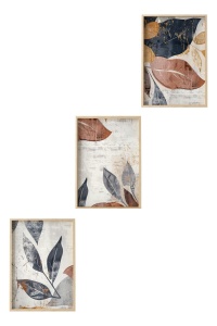 Set 3 tablouri decorative cu rama, 3x50x70 cm, MDF 3mm, cadru lemn masiv 2.5 cm, multicolor - Verificat A · Re-Bloom - Img 2