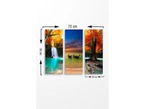 Set 3 tablouri decorative, MDF 100% 3mm, 3x20x50 cm, total 70x50 cm, multicolor - Verificat A · Re-Bloom - Img 2