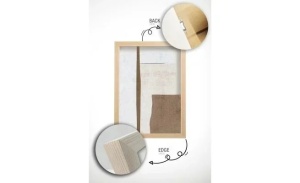 Set 3 tablouri decorative MDF/lemn masiv, 3x70x100 cm, MDF 100%, cadru lemn solid 2 cm, imprimare digitala, bej/alb/maro - Verificat A · Re-Bloom - Img 5