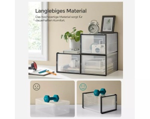 Set de 18 organizatoare pentru incaltaminte Songmics, polipropilena, transparent/negru, 25 x 35 x 18,5 cm, Resigilat, Grad A - Img 2