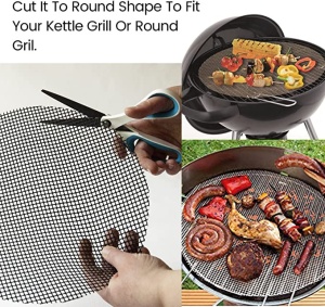 Set de 4 covorase pentru gratar Coairrwy, fibra de sticla, negru, 40 x 33 cm - Img 2