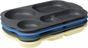 Set de 4 farfurii compartimentate pentru picnic Greentainer, PP, multicolor, 29,9 x 20, 2 cm - Img 1