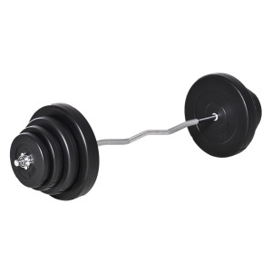 Set haltere, 70 kg cu 8 Discuri & Bara Curbata, otel, negru/argintiu, 140 x 38,5 x 38,5 cm, Resigilat, Grad A