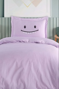 Set husa pilota + fata de perna, 65% bumbac/35% poliester, 135x200 cm + 80x80 cm, violet - Verificat A · Re-Bloom - Img 2