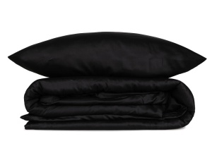 Set husa pilota + fata de perna, satin bumbac 100%, 155x200 cm + 80x80 cm, negru - Verificat A · Re-Bloom - Img 2