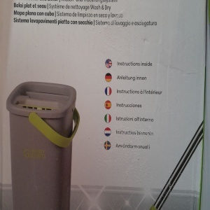 Set mop si galeata, EasyGleam, mop plat cu maner din otel inoxidabil, galeata inovatoare cu doua camere pentru utilizare umeda si uscata, 1 Rezerva, Resigilat, Grad A - Img 5