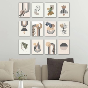 Set tablou decorativ Re-Bloom, 12 piese, MDF, multicolor, 20 x 15 cm