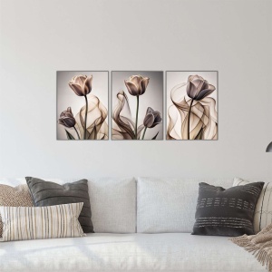 Set tablou decorativ Re-Bloom, 3 piese, MDF, multicolor, 40 x 90 cm - Img 2