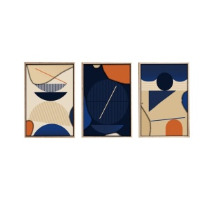 Set tablouri decorative Re-Bloom, 3 piese, MDF, multicolor, 70 x 50 cm