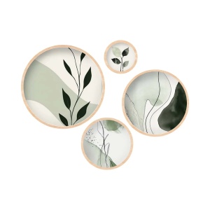 Set tablouri decorative Re-Bloom, lemn masiv, multicolor, 45x45 cm, 36x36 cm, 27x27 cm, 18x18 cm, Resigilat, Grad A