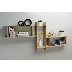 Sirola Maxi set 3 rafturi de perete 188x80x20 cm, PAL acoperit, decor stejar Sonoma - Verificat A · Re-Bloom - Img 2