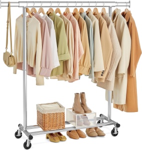 Stand pentru depozitarea hainelor Songmics, otel, argintiu, 132 x 161,5 cm, Resigilat, Grad A