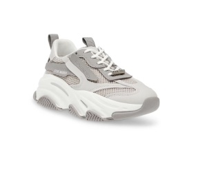 Steve Madden, Pantofi sport cu insertii de plasa Possession-E, Gri, 37, Resigilat, Grad A