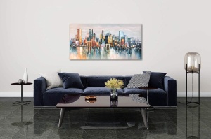 Tablou decorativ canvas, 50x120 cm, panza/lemn, format panoramic, multicolor - Verificat A · Re-Bloom - Img 4