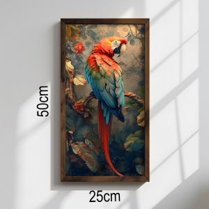 Tablou decorativ inramat MDF 25x50x3.5 cm, MDF 3mm, rama lemn pin 100%, 1.5 kg, multicolor - Verificat A · Re-Bloom - Img 4