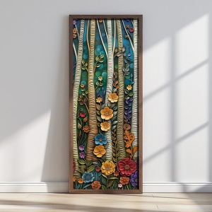 Tablou decorativ inramat MDF/lemn de pin 40x120 cm, MDF 3mm, imprimare UV, cadru pin 3.5 cm, format panoramic, multicolor - Verificat A · Re-Bloom - Img 4