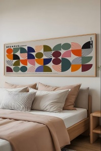 Tablou decorativ Re-Bloom, lemn masiv/MDF, multicolor, 50 x 120 cm - Img 2