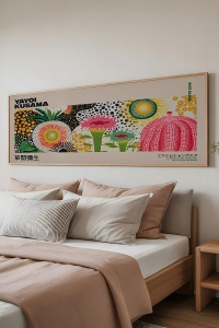 Tablou decorativ Re-Bloom, lemn masiv/MDF, multicolor, 50 x 120 cm - Img 3