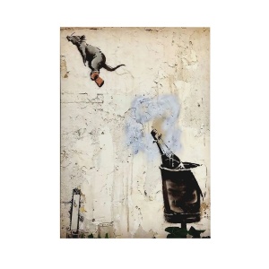 Tablou decorativ Re-Bloom, lemn/panza, bej/negru, 50 x 70 cm - Img 1