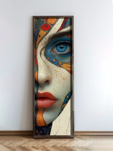 Tablou decorativ Re-Bloom, MDF/lemn masiv, multicolor, 40 x 120 x 3,5 cm - Img 5