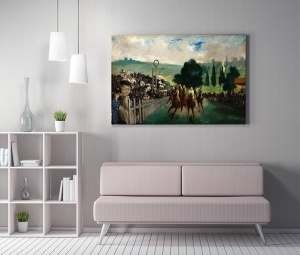 Tablou decorativ Re-Bloom, model peisaj, lemn/panza, multicolor, 50 x 70 cm - Img 3