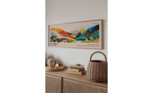 Tablou decorativ Re-Bloom, model peisaj, MDF/lemn masiv, multicolor, 50 x 120 cm - Img 3