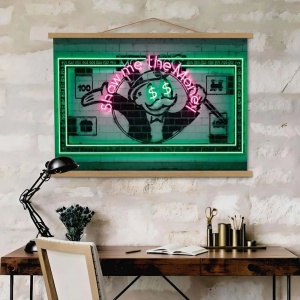 Tablou decorativ Re-Bloom, panza/lemn, multicolor, 50 x 70 cm - Img 3
