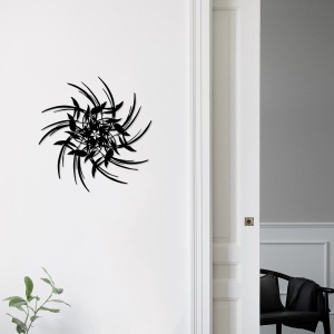 Tanelorn decoratiune perete Leaves, metal, 69x70 cm, negru - Verificat A · Re-Bloom - Img 4