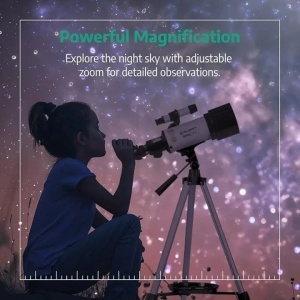 Telescop astronomic 40070, cu marire de 16x-120x pentru copii si adulti, include 2 oculare, lentile Barlow 3x, trepied, adaptor pentru telefon, Resigilat, Grad A - Img 4