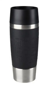 Termos calatorie Tefal Mug Fun K3081114, inox, 0.36 L, Negru – Inox, servire 360 grade, Resigilat, Grad A