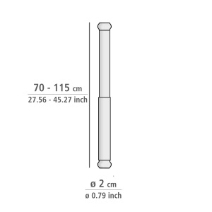 Touws bara extensibila perdea de dus 70-115 cm, aluminiu vopsit, capace cauciuc antiderapante, alba - Verificat A · Re-Bloom - Img 4