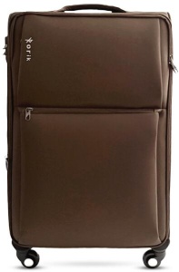 Troler Textil, Rorik® Destination, 28 inch, 97 L, Mare/L 80x47x28 cm, valiza fermoar cifru antifurt, roti 360°, geamantan maner telescopic, troller expandabil, Maro, Resigilat, Grad A