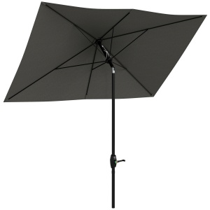 Umbrela gradina dreptunghiulara inclinabila, aluminiu, 2x3m, manivela, Gri inchis - Verificat A · Re-Bloom