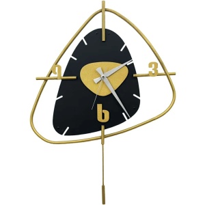 Vakia ceas decorativ de perete, metal, 44x63 cm, negru/auriu - Verificat A · Re-Bloom