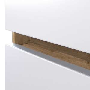 Verciano dulap suspendat baie, 40x64x20 cm, 1 usa, 2 rafturi, MDF alb mat, PAL stejar Wotan - Verificat A · Re-Bloom - Img 4