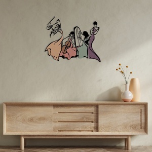 Wallity decor de perete metal/lemn Nia, 51.5x42.5 cm, metal 1.20mm + lemn 3mm, multicolor - Verificat A · Re-Bloom - Img 3