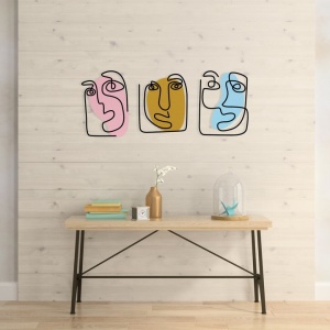Wallity set 3 decoruri de perete, metal 1.2mm si lemn 3mm, 121x48 cm - Verificat A · Re-Bloom - Img 3