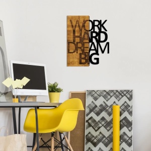 Wallxpert decor de perete lemn/metal, 48x58 cm, lemn 50% grosime 3cm + metal 50%, nuc/negru - Verificat A · Re-Bloom - Img 5