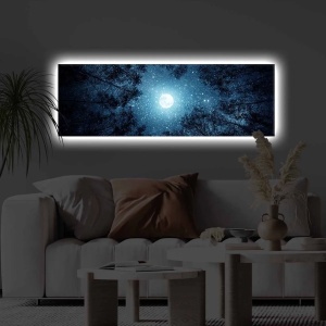 Wallxpert tablou canvas LED, 30x90 cm, poliester 100%, rama lemn 100% 3.5-4 cm, iluminat spate, 9V, multicolor - Verificat A · Re-Bloom - Img 3
