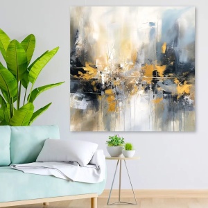 Wallxpert tablou decorativ canvas, 140x140 cm, panza 100%, cadru lemn 100% grosime 3-4 cm, carlige preinstalate, multicolor - Verificat A · Re-Bloom