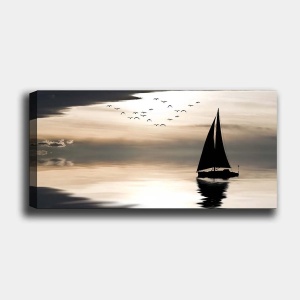 Wallxpert tablou decorativ canvas, 50x120 cm, panza 100%, cadru lemn 100% grosime 3 cm, format panoramic, multicolor - Verificat A · Re-Bloom - Img 1