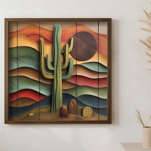 Wallxpert tablou decorativ inramat, 50x50x3.5 cm, MDF 3mm, cadru brad 100%, multicolor, 2.5 kg - Verificat A · Re-Bloom - Img 2