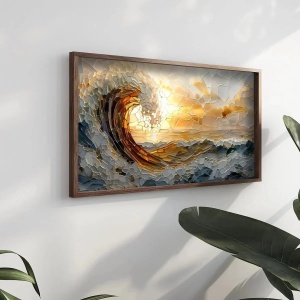 Wallxpert tablou decorativ inramat MDF, 60x120x3.5 cm, MDF 3mm, cadru brad 100%, format panoramic, multicolor - Verificat A · Re-Bloom - Img 4
