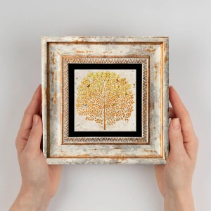 Wallxpert tablou decorativ pe piatra, 20x20 cm, piatra 100% grosime 1cm, cadru lemn 100% grosime 2cm, imprimare UV, multicolor - Verificat A · Re-Bloom - Img 2