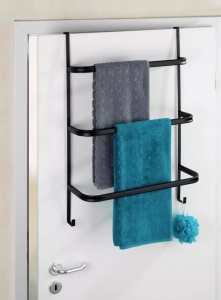 Wenko suport prosoape usa 54.5x77.5x21.5 cm, metal, agatare fara gaurire, compatibil falturi 2-4 cm, negru - Verificat A · Re-Bloom - Img 3