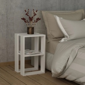 Нощно шкафче Hanah Home, меламиниран ПДЧ, 30x30x55 см, бяло – Проверено A · Re-Bloom - Img 2
